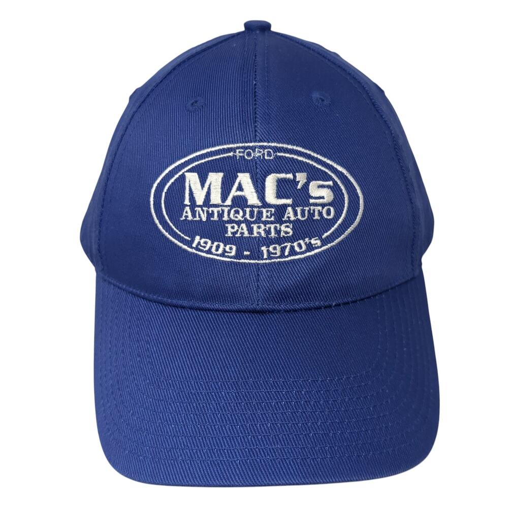 Mac's Antique Auto Parts 1909-1970s Baseball Cap Blue OS Adjustable Head To Toe